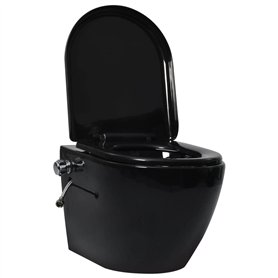 Wand-WC ohne Spülrand mit Bidet-Funktion Keramik Schwarz