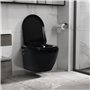 Wand-WC ohne Spülrand mit Bidet-Funktion Keramik Schwarz