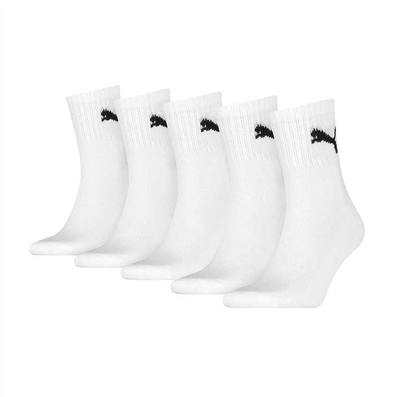 Puma Short Chaussettes, Blanc, 39/42 (Lot de 5) Unisexe