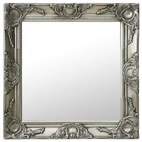 vidaXL Miroir Mural Style Baroque Argenté 50 x 50 cm