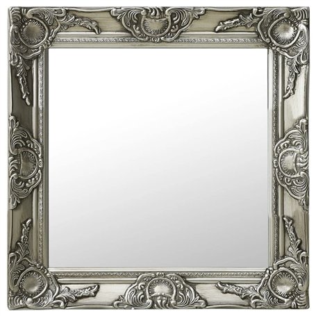 vidaXL Miroir Mural Style Baroque Argenté 50 x 50 cm