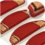 vidaXL 15x Tapis d'Escalier Autocollants Protecteur d'Escalier Moquette d'Escalier Tapis de Marches Maison Antidérapant Rouge 65