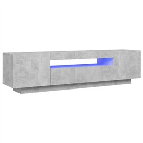 Meuble TV avec lumières LED Gris béton 160x35x40 cm