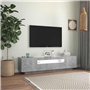 Meuble TV avec lumières LED Gris béton 160x35x40 cm