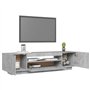 Meuble TV avec lumières LED Gris béton 160x35x40 cm