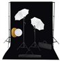 vidaXL Kit de Studio Photo avec Lampes Toile de Fond et Réflecteur Photographie Lumière de Studio Kit d'Eclairage Système de Toi