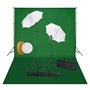 vidaXL Kit de Studio Photo avec Lampes Toile de Fond et Réflecteur Kit d'Eclairage Photographie Système de Toile de Fond Lumière