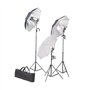 vidaXL Kit de Studio Photo avec Lampes Toile de Fond et Réflecteur Kit d'Eclairage Photographie Système de Toile de Fond Lumière