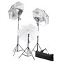 vidaXL Kit de Studio Photo avec Lampes Toile de Fond et Réflecteur Kit d'Eclairage Photographie Système de Toile de Fond Lumière