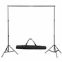 vidaXL Kit de Studio Photo avec Lampes Toile de Fond et Réflecteur Kit d'Eclairage Photographie Système de Toile de Fond Lumière
