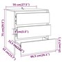 vidaXL Credenza Bianca 70x41x75 cm in Truciolato