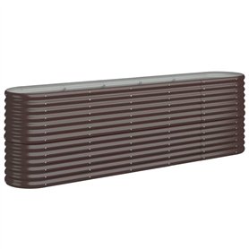 Bussandri Exclusive - Jardinière 224x40x68 cm acier revêtu de poudre brun