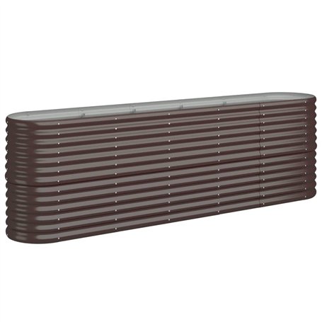 Bussandri Exclusive - Jardinière 224x40x68 cm acier revêtu de poudre brun
