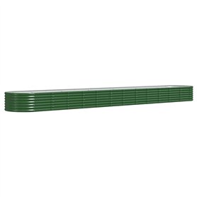 vidaXL Jardinière en acier revêtu par pulvérisation Vert 512 x 80 x 36 cm