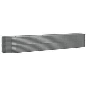 Lit surélevé de jardin Acier enduit de poudre 440x80x68 cm gris