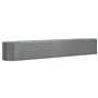 Lit surélevé de jardin Acier enduit de poudre 440x80x68 cm gris
