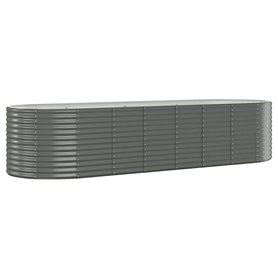Bussandri Exclusive - Jardinière 322x100x68 cm acier revêtu de poudre gris