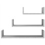 Mensole Espositive a Parete 3pz Grigio Sonoma Legno Multistrato