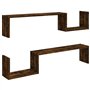 Étagères murales 2 pcs Chêne fumé 100x15x20cm Bois d’ingénierie