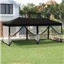 Tente de réception pliable avec parois Noir 3x6 m