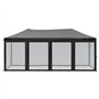 Tente de réception pliable avec parois Noir 3x6 m
