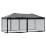 Tente de réception pliable avec parois Noir 3x6 m