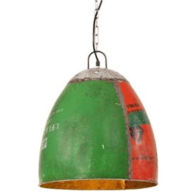 vidaXL Lampe Suspendue Industrielle Lustre Plafonnier Luminaire Éclairage de Salon Salle à Manger Chambre 25 W Multicolore Ronde