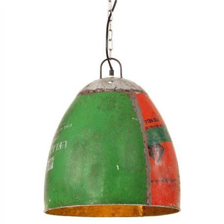 vidaXL Lampe Suspendue Industrielle Lustre Plafonnier Luminaire Éclairage de Salon Salle à Manger Chambre 25 W Multicolore Ronde