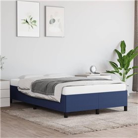 Cadre de lit sans matelas bleu 120x200 cm tissu