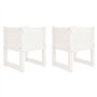 vidaXL 2X Jardinières Pots de Fleurs de Jardin Bacs à Fleurs Lits Surélevés Terrasse Balcon Patio Extérieur Blanc 40x40x52