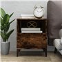vidaXL Comodino Rovere Fumo 40x35x50 cm
