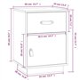 vidaXL Table de Chevet Table de Nuit Armoire de Chevet Armoire de Lit avec Rangement Chambre à Coucher Intérieur 40x34x55 cm Boi