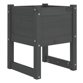 vidaXL Jardinière Pot de Fleurs de Jardin Bac à Fleurs Lit Surélevé Terrasse Balcon Patio Extérieur Gris 40x40x52