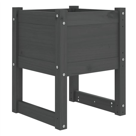 vidaXL Jardinière Pot de Fleurs de Jardin Bac à Fleurs Lit Surélevé Terrasse Balcon Patio Extérieur Gris 40x40x52