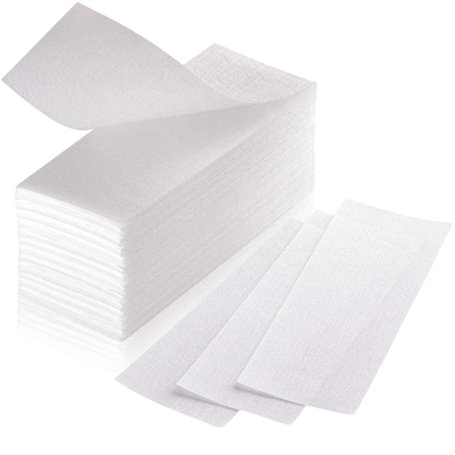 Bandes non tissées pour cire chaude et pâte à sucre – 150 bandes dépilatoires en polyester indéchirable pour tout type de cire s