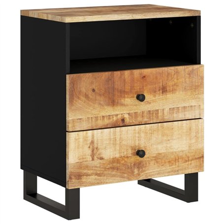 Comodino 50x33x62cm Legno Massello di Mango e Legno Multistrato
