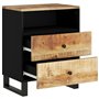 Comodino 50x33x62cm Legno Massello di Mango e Legno Multistrato