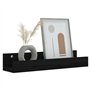 Mensole da Parete 2 pz Nero 50x12x9cm in Legno Massello di Pino