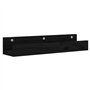 Mensole da Parete 2 pz Nero 50x12x9cm in Legno Massello di Pino