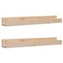 vidaXL 2X Étagères Murales Flottantes Suspendues Meuble de Rangement Chambre à Coucher Salle de Séjour 80x12x9 cm Bois de Pin Ma