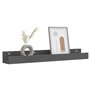 Mensole da Parete 2 pz Grigio 80x12x9cm Legno Massello di Pino
