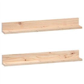 vidaXL 2X Étagères Murales Flottantes Suspendues Meuble de Rangement Chambre à Coucher Salle de Séjour 80x11x9 cm Bois de Pin Ma