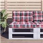 vidaXL Coussin de Palette Motif à Carreaux Rouge 70x40x12 cm Tissu