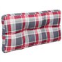vidaXL Coussin de Palette Motif à Carreaux Rouge 70x40x12 cm Tissu