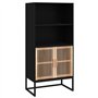 Credenza Nera 60x35x125 cm in Legno Multistrato