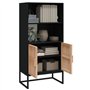 Credenza Nera 60x35x125 cm in Legno Multistrato