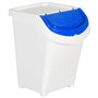 vidaXL Poubelles empilables avec couvercles 3 pcs Blanc PP 120 L, Poubelle de Recyclage, Poubelle de Cuisine, Poubelle de tri, P