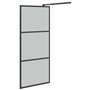 vidaXL Paroi de douche avec étagère Noir 90x195 cm Verre ESG&Aluminium, cabine de douche, paroi de douche de baignoire, paroi de