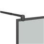 vidaXL Paroi de douche avec étagère Noir 90x195 cm Verre ESG&Aluminium, cabine de douche, paroi de douche de baignoire, paroi de