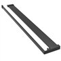 vidaXL Paroi de douche avec étagère Noir 90x195 cm Verre ESG&Aluminium, cabine de douche, paroi de douche de baignoire, paroi de